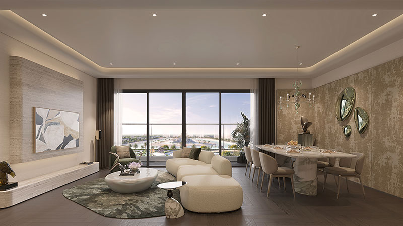 Nhà mẫu Lumiere Ocean Crest và không gian trải nghiệm vật liệu bàn giao sắc nét