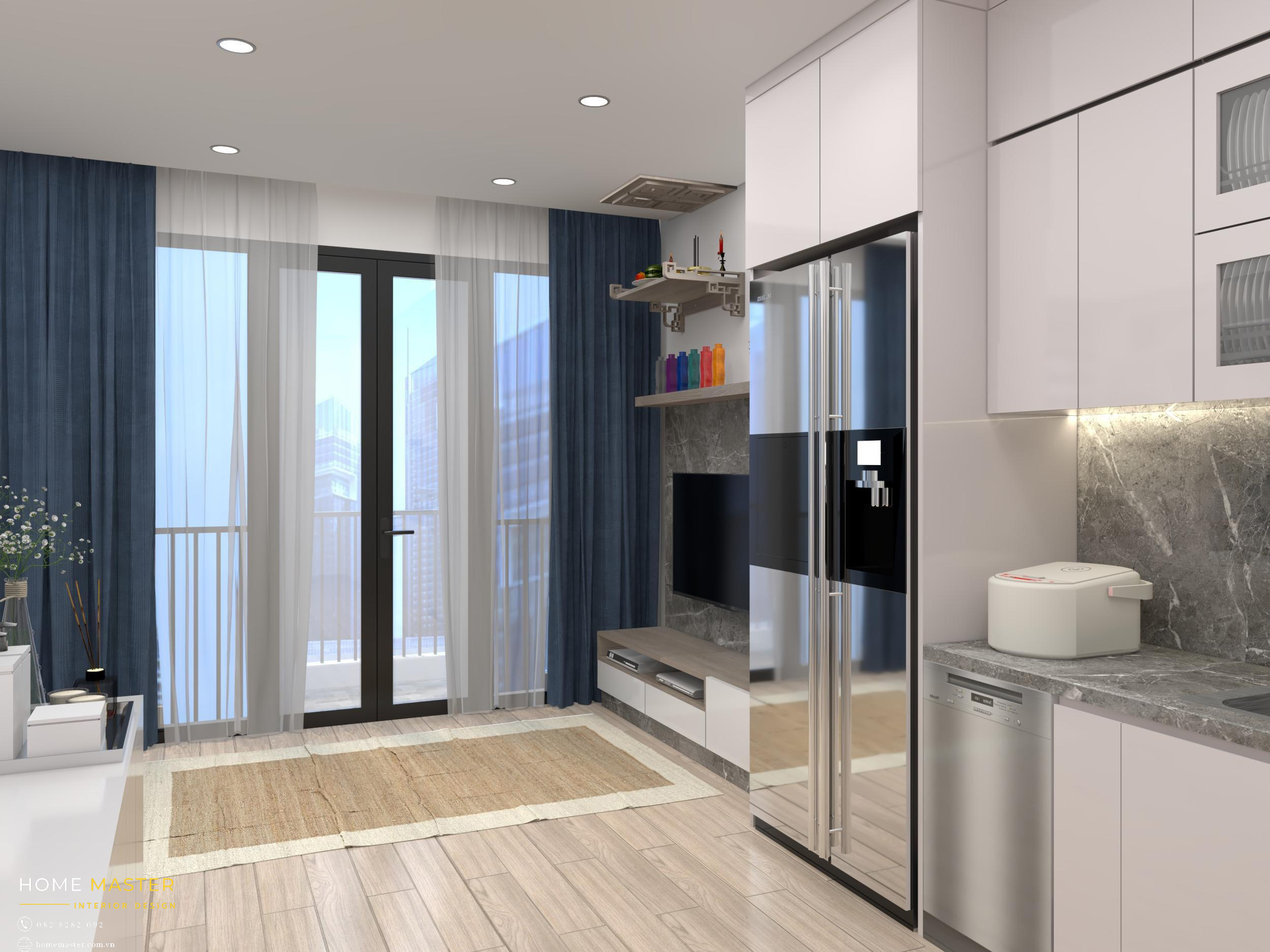 Bán căn hộ 2 phòng ngủ chung cư M1 Miami Masteri Waterfront hướng chính Bắc mát mẻ - View nội khu - DT: 62m2