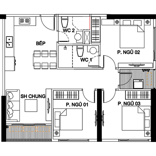 Cho thuê căn hộ 3 ngủ view VinUni Vinhomes Ocean Park