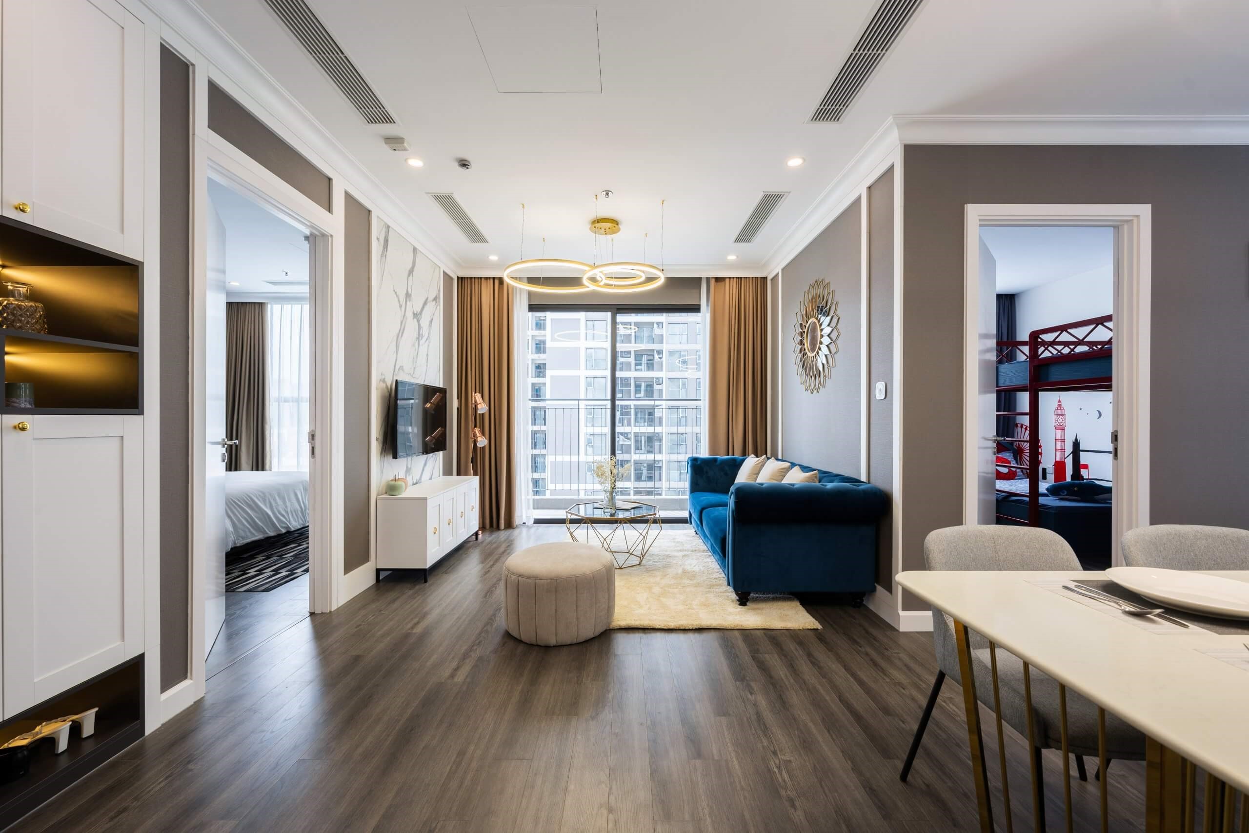 Cho thuê căn hộ 64m2, 2 ngủ phân khu Sapphire Vinhomes Ocean Park 2 The Empire