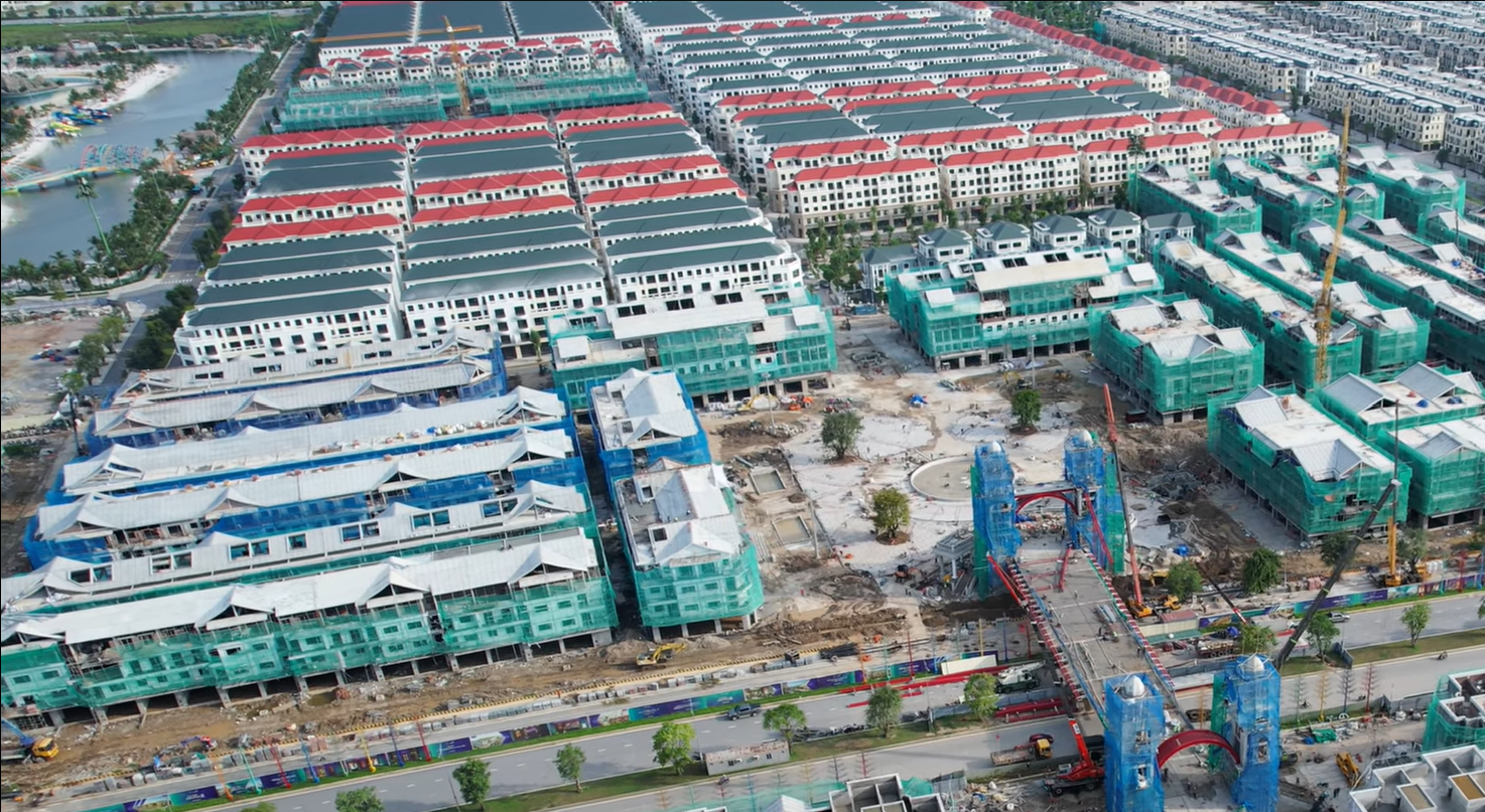 Tiến độ thi công các phân khu