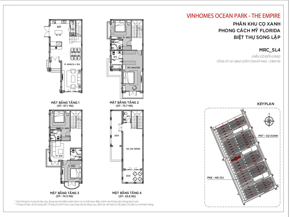 Các loại hình sản phẩm tại phân khu Cọ Xanh Vinhomes Ocean Park 2