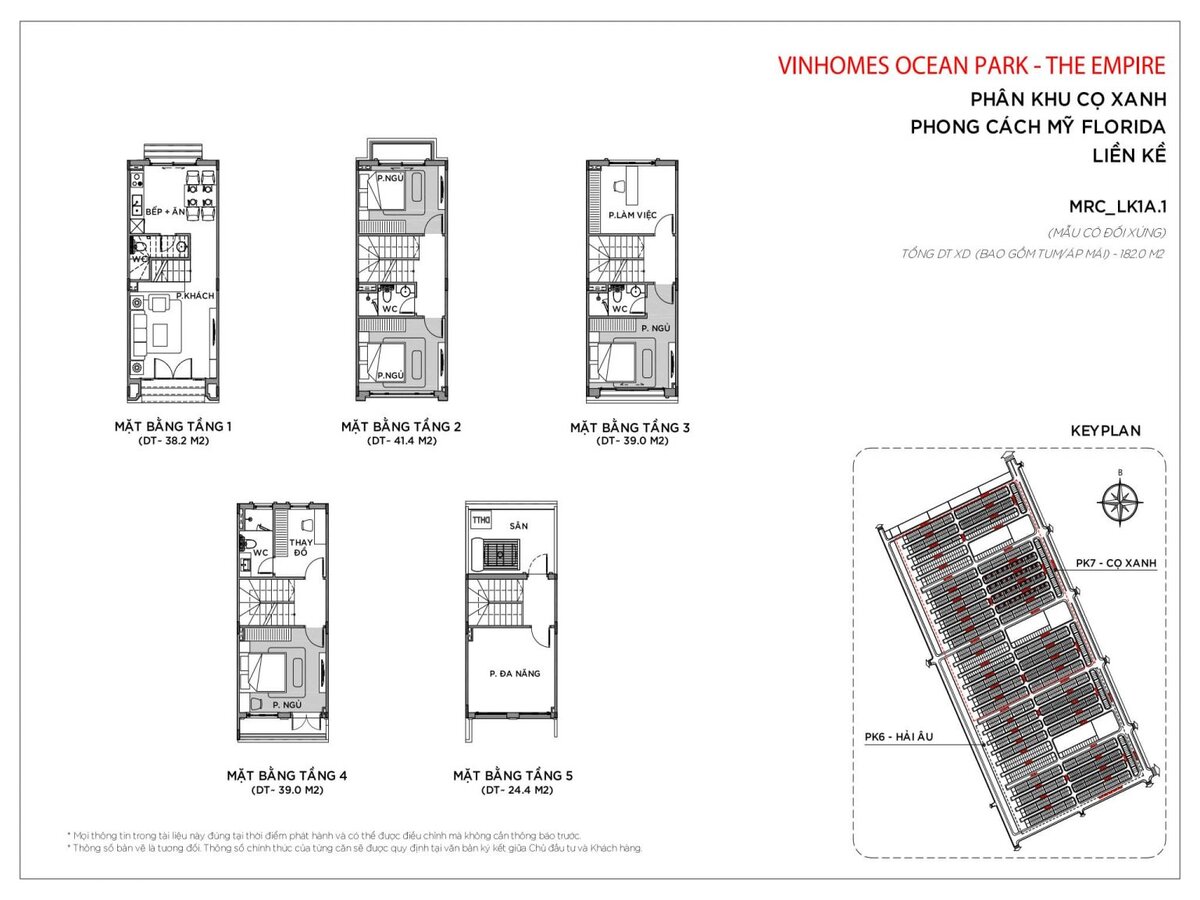 Các loại hình sản phẩm tại phân khu Cọ Xanh Vinhomes Ocean Park 2