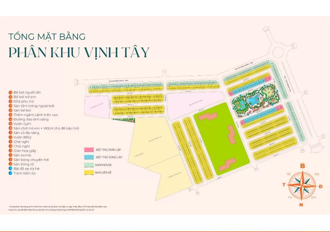 Các loại hình sản phẩm của phân khu Vịnh Tây Vinhomes Ocean Park 3