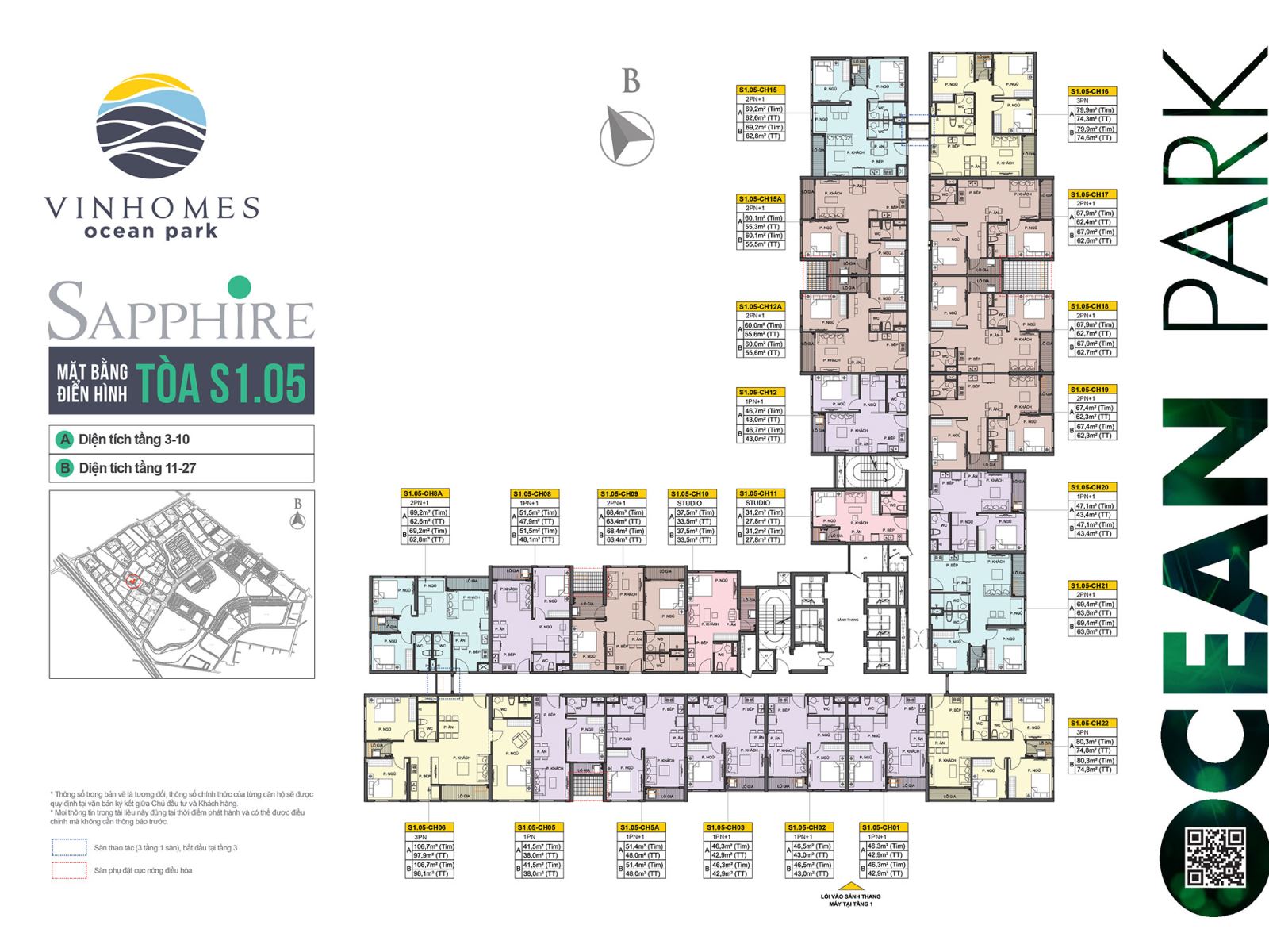 Bán Căn Hộ Tòa S101 - S107 Sapphire 1 Vinhomes Ocean Park