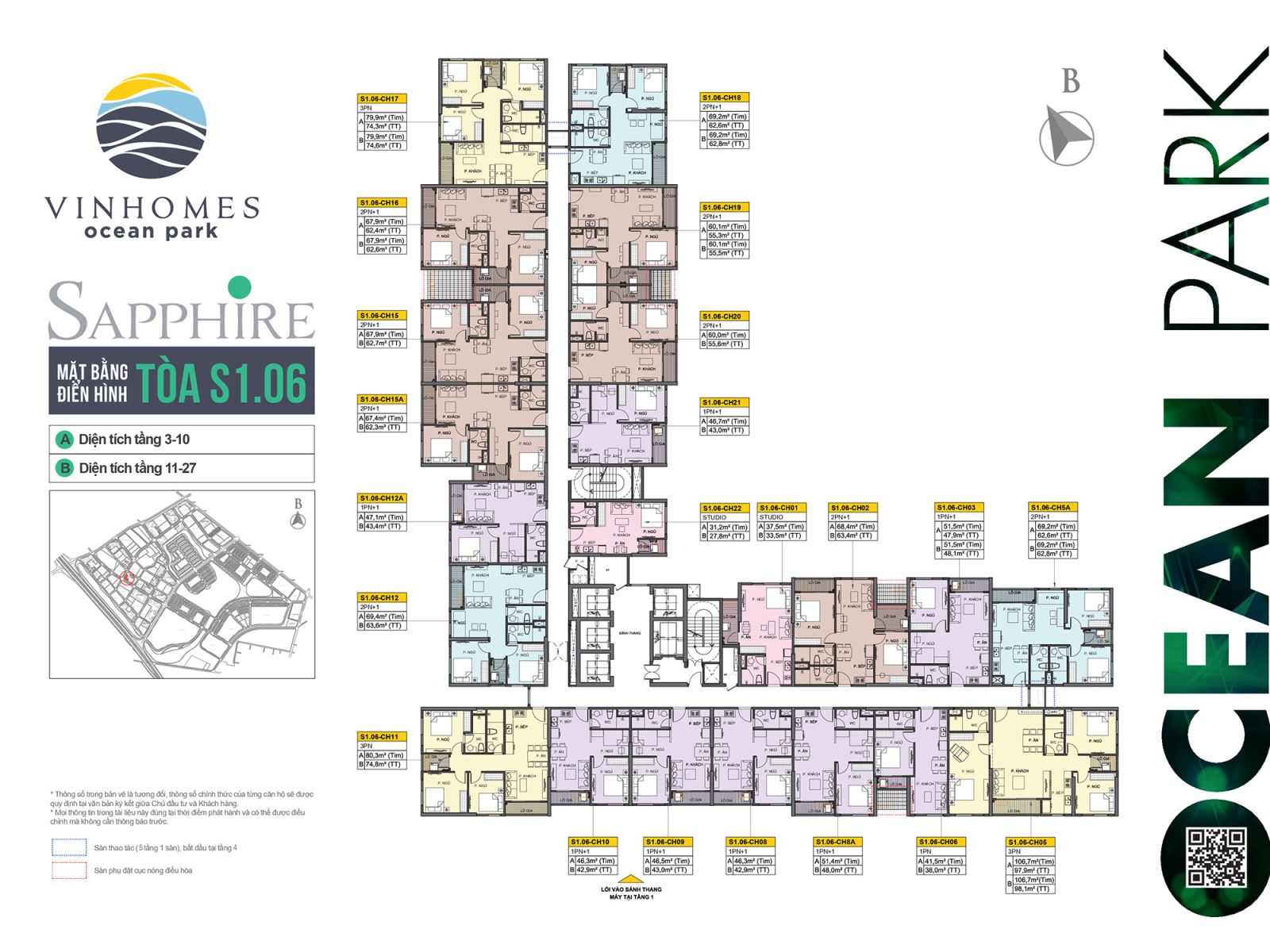 Bán Căn Hộ Tòa S101 - S107 Sapphire 1 Vinhomes Ocean Park