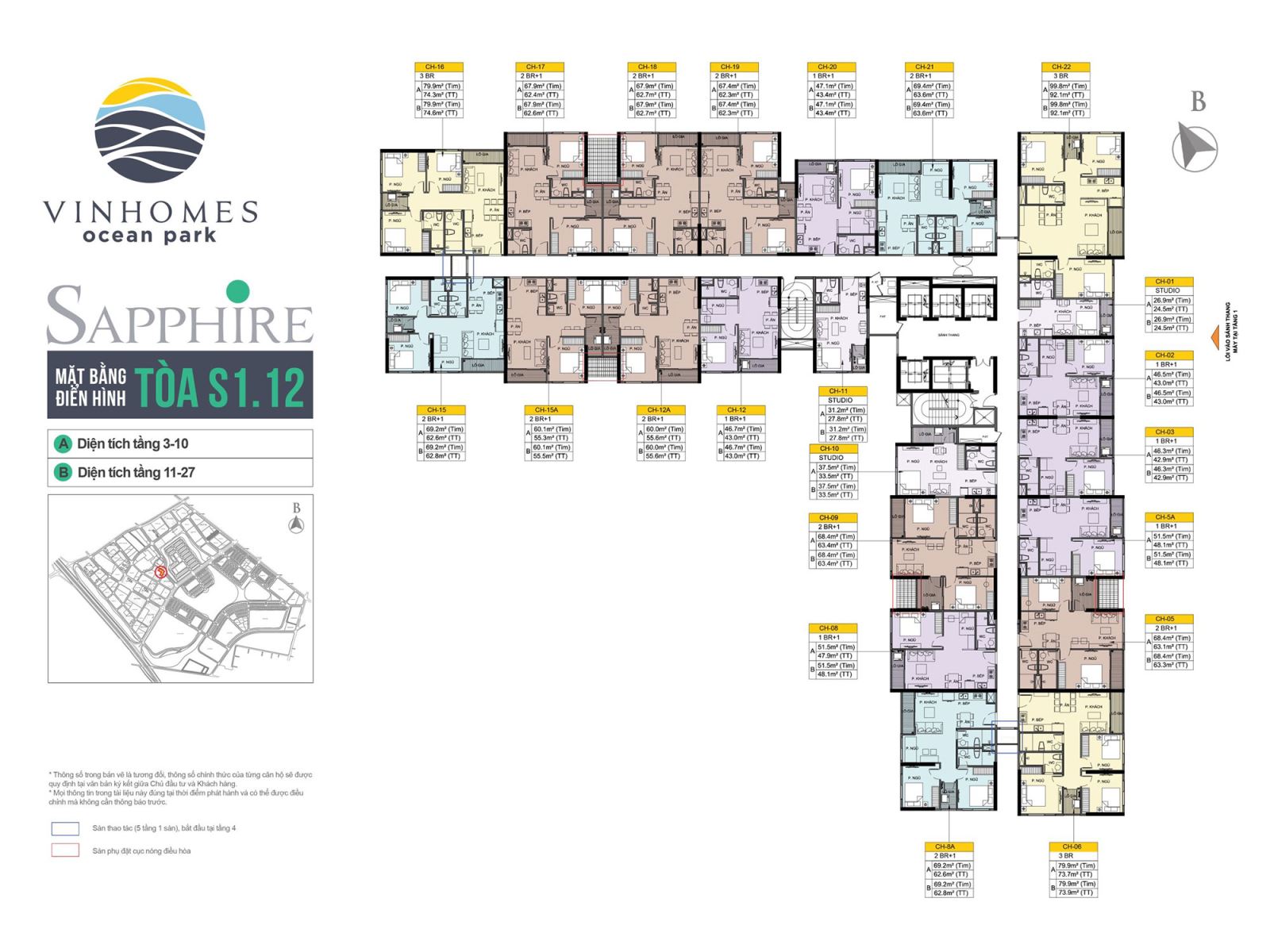 Bán căn hộ Toà S1.12 phân khu Sapphire 1 Vinhomes Ocean Park Gia Lâm