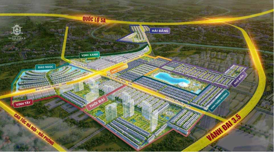 Phân khu Hải Đăng Vinhomes Ocean Park 3 The Crown Hưng Yên